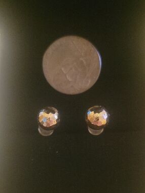Faceted Metallic Stud Earrings - Disco Ball Gold
